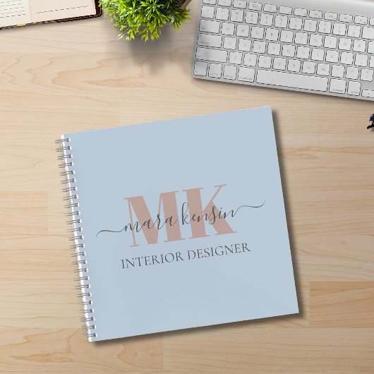 Carnet Modert Mocha Mousse Monogram Bleu Poussiéreux