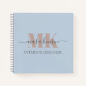 Carnet Modert Mocha Mousse Monogram Dusty Blue (Devant)