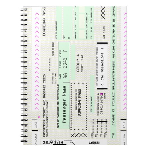 Carnet Modifier cette carte d'embarquement (Devant)