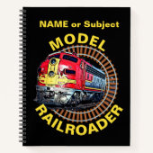Carnet Modifier le modèle de texte Railroader Red Yellow (Devant)
