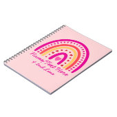 Carnet Modifier le texte Ajouter le nom, Boho Rainbow Hea (Côté gauche)