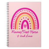 Carnet Modifier le texte Ajouter le nom, Boho Rainbow Hea (Devant)