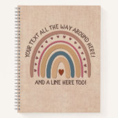 Carnet Modifier le texte Ajouter le nom Boho Rainbow Hear (Devant)