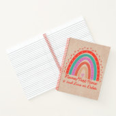 Carnet Modifier le texte Ajouter le nom Boho Rainbow Hear (Intérieur)