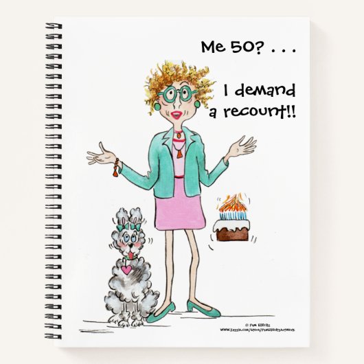 Carnet Moi 50 ? Caricature de femme assertive (Devant)