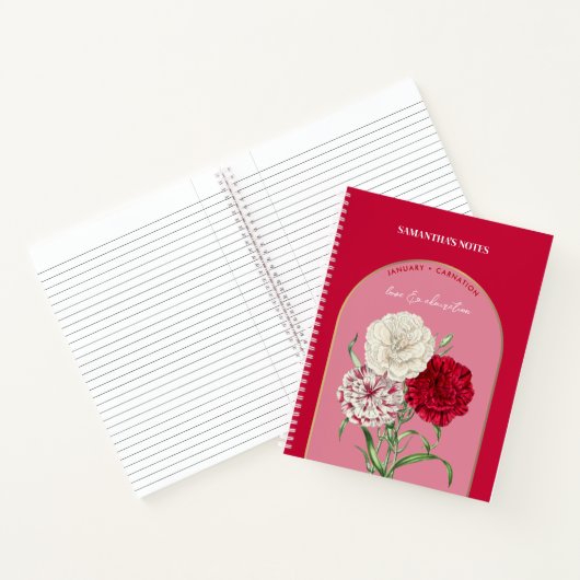 Carnet Mois des fleurs de naissance personnalisées Janvie (Intérieur)