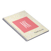 Carnet Moisaique moderne professionnelle monogrammée rose (Côté Droit)