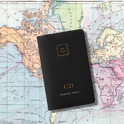 Carnet Moleskine De Poche Logo de l'or noir monogramme d'entreprise