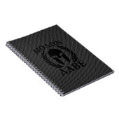 Carnet Molon Labe Warriors Laurels sur le carbone noir (Côté Droit)