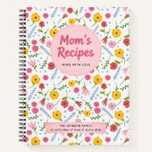Carnet Mom’s Recipes Floral Personalized Recipe Notebook (Devant)