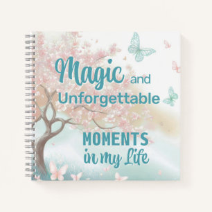 Carnet Moments Magiques d'Arbre en Fleur Nom Personnalisé