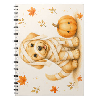 Carnet Momie Golden Retriever Halloween