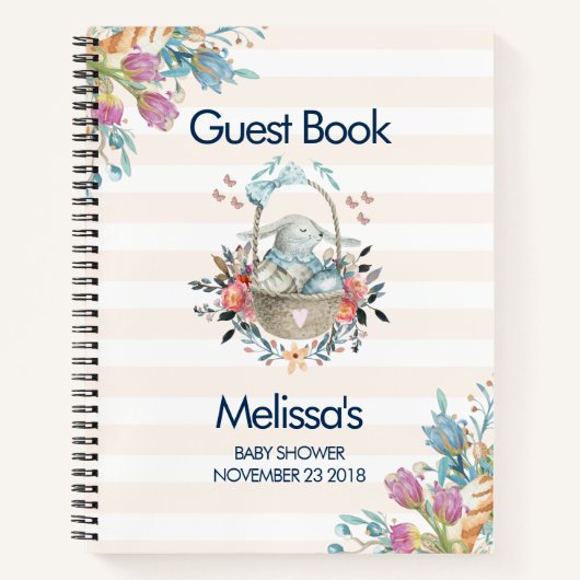 Carnet Momma Bunny dans le Baby shower de fleurs de panie (Devant)