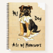 Carnet Mon Berger Allemand A Mangé Mes Devoirs (Devant)