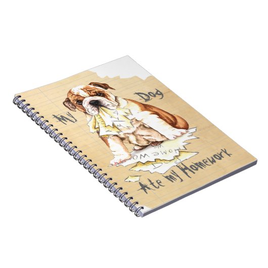 Carnet Mon Bulldog Mange Mes devoirs (Côté Droit)