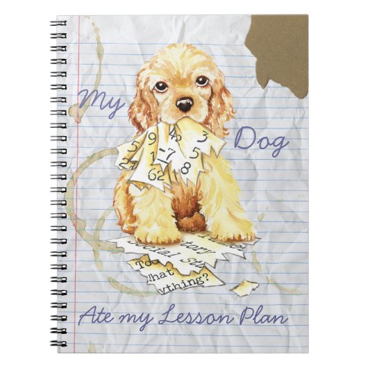 Carnet Mon Cocker Spaniel A Mangé Mon Plan De Leçon (Devant)