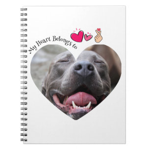 Carnet Mon coeur appartient à Pitbull chien photo personn
