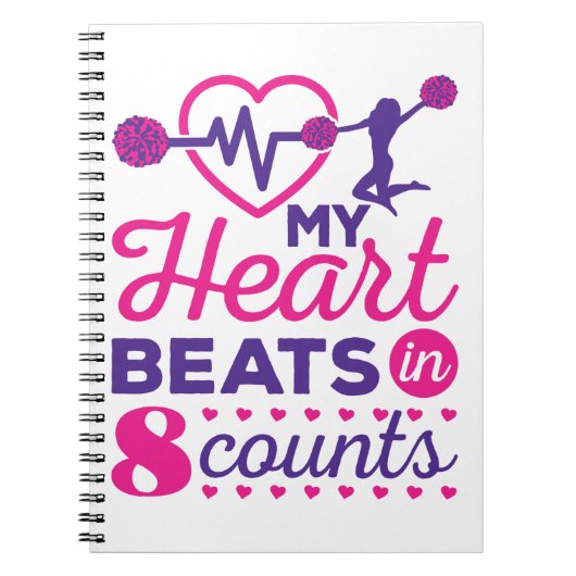 Carnet Mon coeur bat en 8 comtes Cheerled Cheer (Devant)
