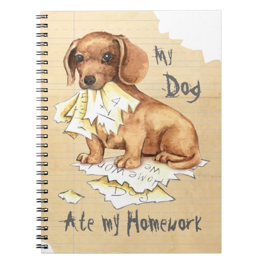 Carnet Mon Dachshund A Mangé Mes Devoirs (Devant)