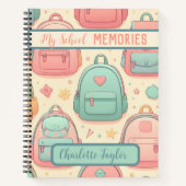 Carnet Mon école Souvenirs personnalisés nom sac à dos Sp (Devant)