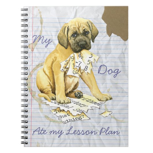 Carnet Mon Mastiff a mangé mon plan de leçon (Devant)