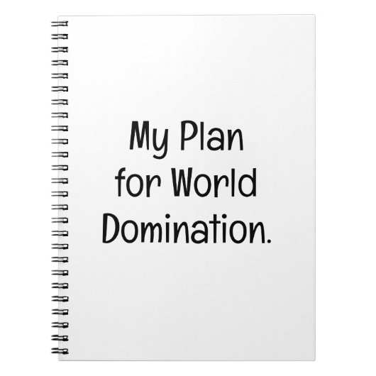 Carnet Mon Plan de Domination Mondiale (Devant)
