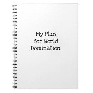 Carnet Mon Plan De Domination Mondiale Coworker Drôle