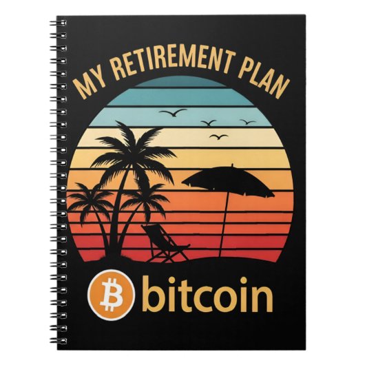 Carnet Mon Plan De Retraite Bitcoin Plage Coucher De Sole (Devant)