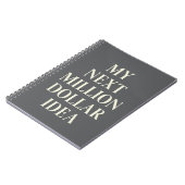 Carnet Mon prochain million de dollars Idée Plan d'entrep (Côté gauche)