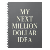 Carnet Mon prochain million de dollars Idée Plan d'entrep (Devant)