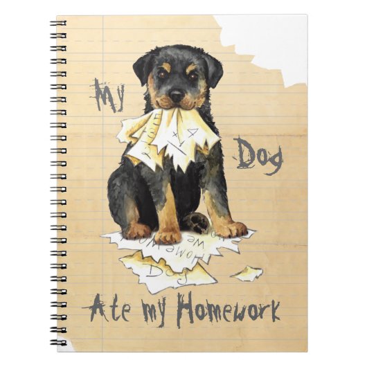 Carnet Mon Rottweiler a mangé mes devoirs (Devant)