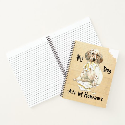 Carnet Mon Setter anglais a mangé mes devoirs (Intérieur)