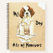 Carnet Mon St. Bernard a mangé mes devoirs (Devant)