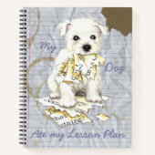 Carnet Mon Westie a mangé mon plan de leçon (Devant)