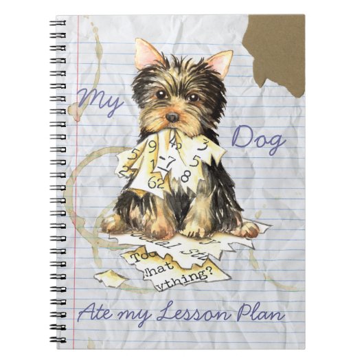 Carnet Mon Yorkie a mangé mon plan de leçon (Devant)