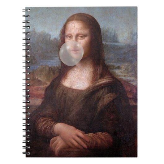 Carnet Mona Lisa souffle de bulle grise gomme (Devant)