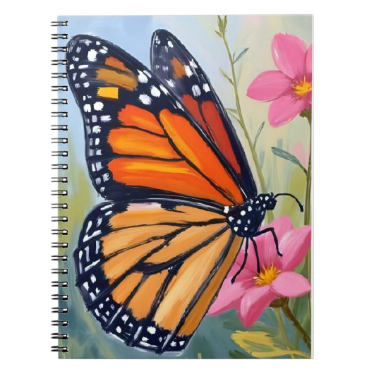 Carnet Monarch Butterfly Watercolor Floral Garden (Devant)