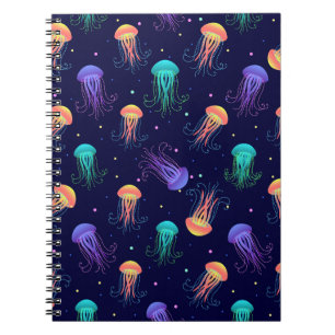 Carnet Monde de méduses sous-marines : motif lumineux.