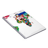 Carnet Monde pendant - carte des drapeaux du monde (Côté Droit)