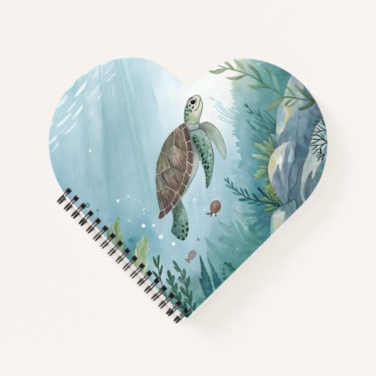 Carnet Monde sous-marin avec tortue (Devant)