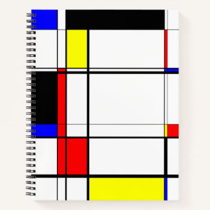 Carnet Mondrian Inspiré moderne géométrique rouge bleu ja