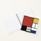 Carnet Mondrian Peinture Rouge Plane Jaune Noir Gris Bleu (Intérieur)