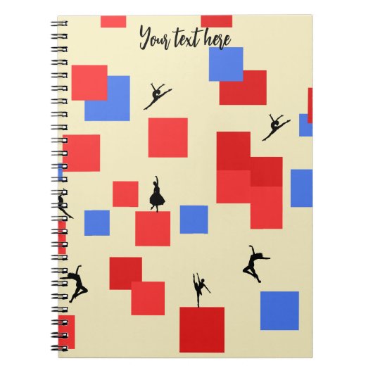 Carnet Mondrian's Dancing Cubes Blue Red Light Arrière - (Devant)
