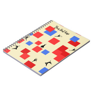Carnet Mondrian's Dancing Cubes Blue Red Light Arrière -