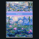 Carnet Monet - Lys d'eau 1919 modèle<br><div class="desc">Claude Monet célèbre peinture,  Water Lilies,  1919,  modèle,  prêt à personnaliser. Insérez votre propre nom/texte à la place de Virginie.</div>