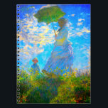 Carnet Monet Woman avec un parasol<br><div class="desc">Un carnet avec Camille,  la femme de Claude Monet,  qui tient un parasol,  et Jean,  leur fils,  qui se promène dans un champ verdoyant et vibrant,  soufflé par le vent par un jour d’été. Un grand cadeau Monet pour les amateurs d'impressionnisme et d'art français.</div>