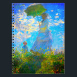 Carnet Monet Woman avec un parasol<br><div class="desc">Un carnet avec Camille,  la femme de Claude Monet,  qui tient un parasol,  et Jean,  leur fils,  qui se promène dans un champ verdoyant et vibrant,  soufflé par le vent par un jour d’été. Un grand cadeau Monet pour les amateurs d'impressionnisme et d'art français.</div>