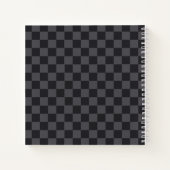 Carnet Monochrome gris foncé croate Checkers avec nom (Dos)