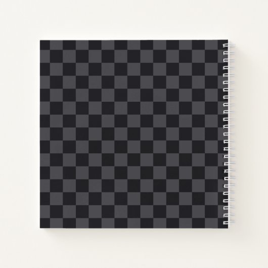 Carnet Monochrome gris foncé croate Checkers avec nom (Dos)