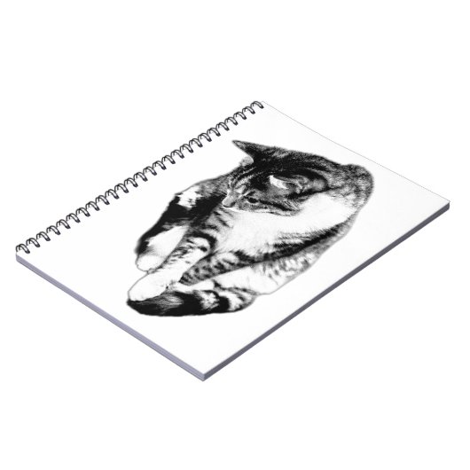 Carnet monochrome Tabby Cat (Côté gauche)